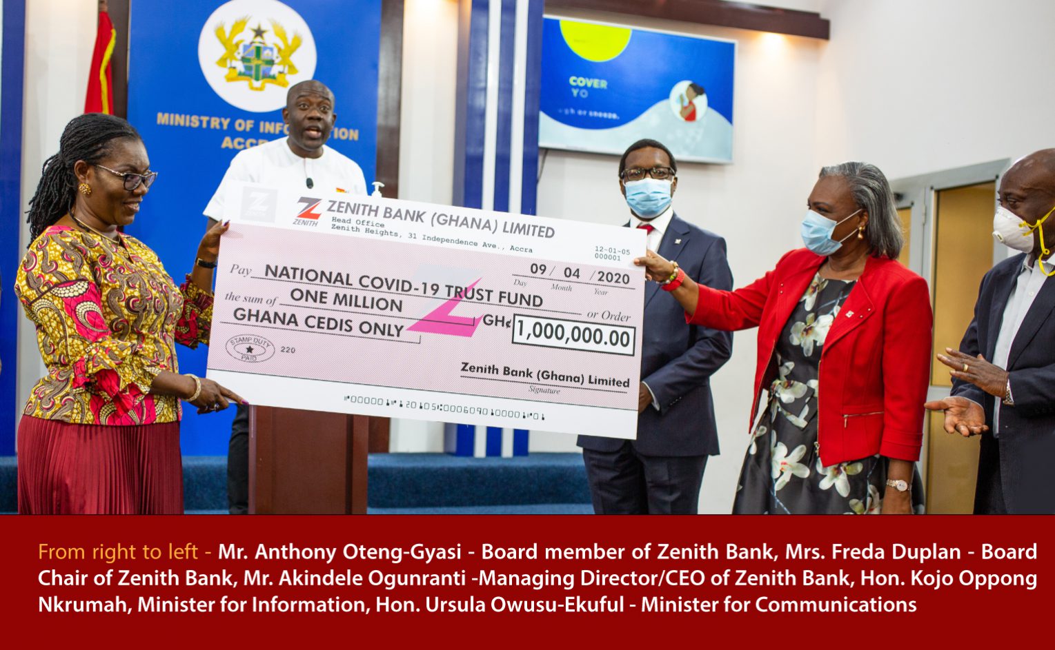 Zenith Bank supports COVID-19 Fund with GH¢1,000,000
